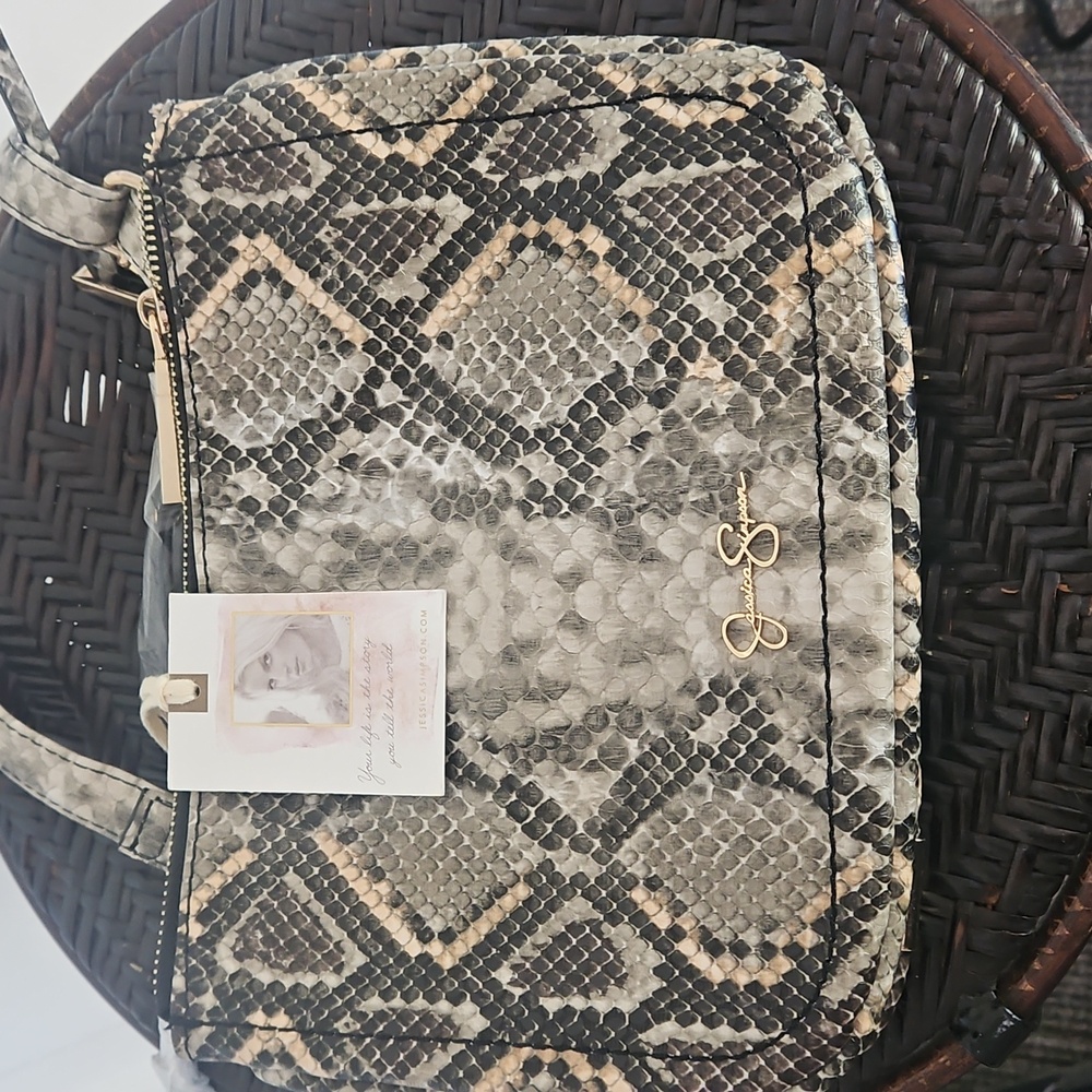 Jessica Simpson Faux Python Snakeskin Crossbody Purse NEW NWT